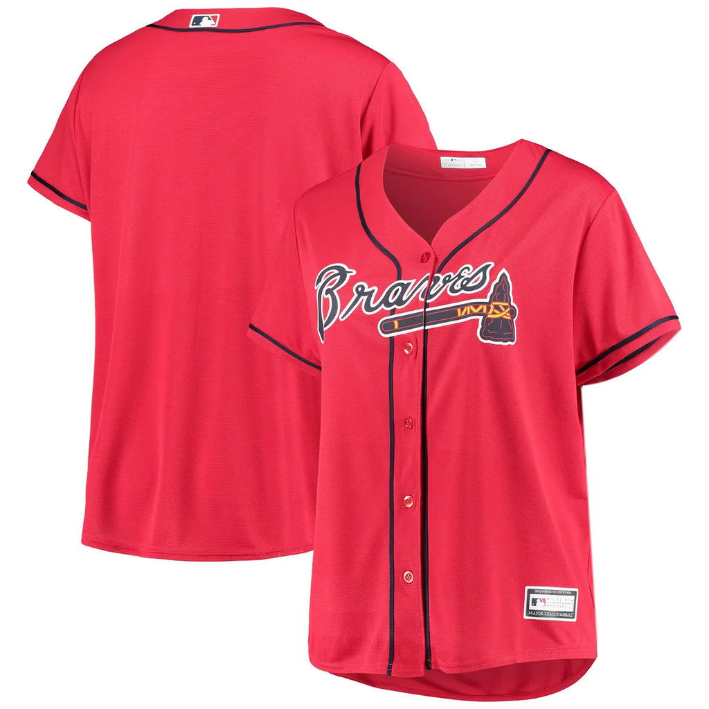Braves Red Alternate Jersey - Hình 2