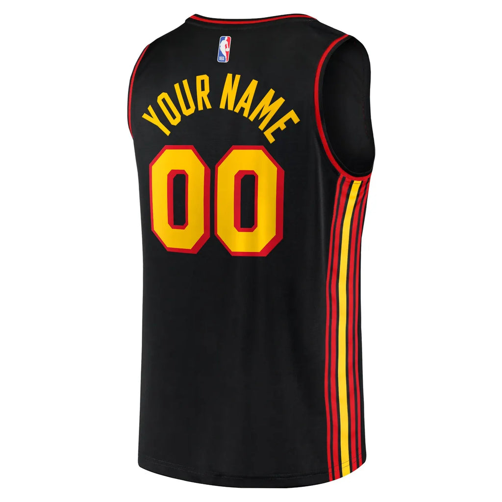 Hawks Black Custom Jersey fanatics - Hình 4