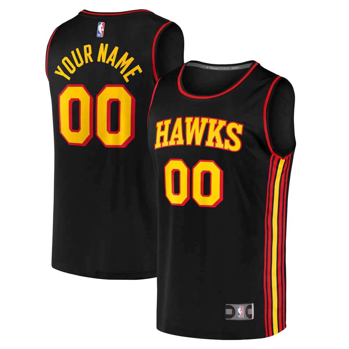 fanatics Hawks Black Custom Jersey - Hình 2