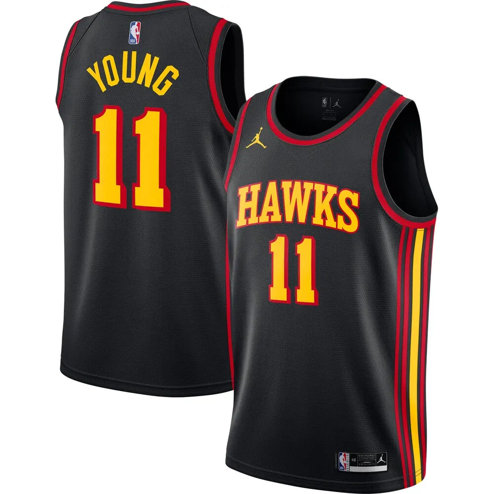 Trae Young Hawks Black Jersey jordan