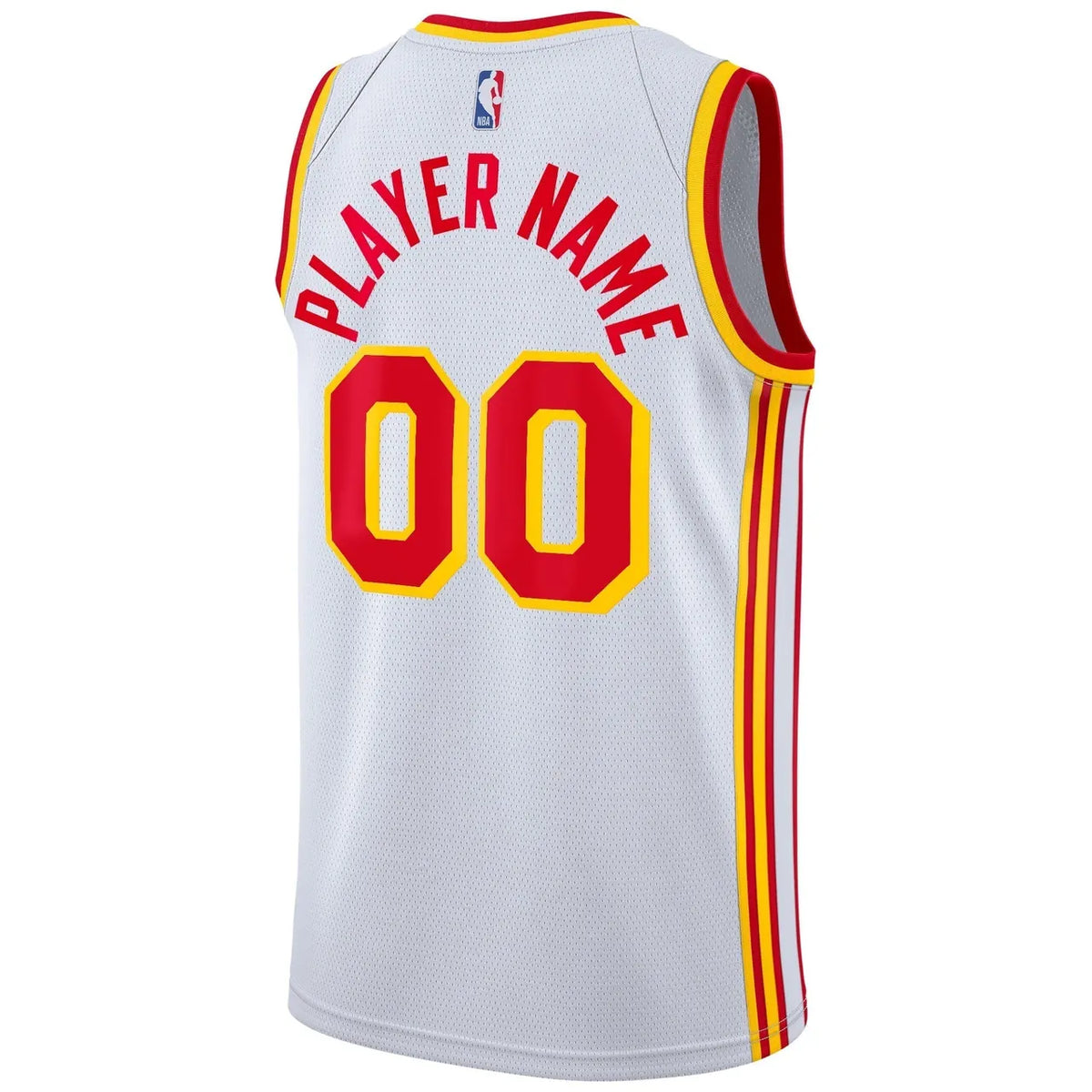 nike nba Hawks White Custom Jersey - Hình 3