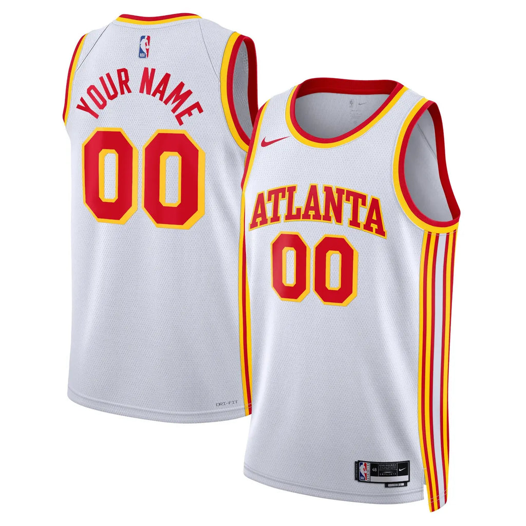 Atlanta Hawks Custom White Jersey - Hình 2