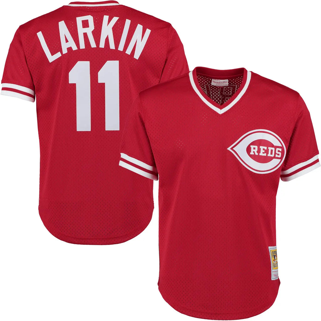 throwback Mitchell & Ness Larkin Reds Jersey - Hình 2