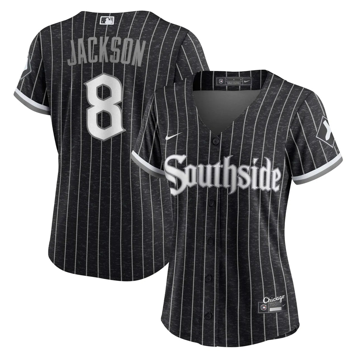 nike White Sox Black Pinstripe Jersey