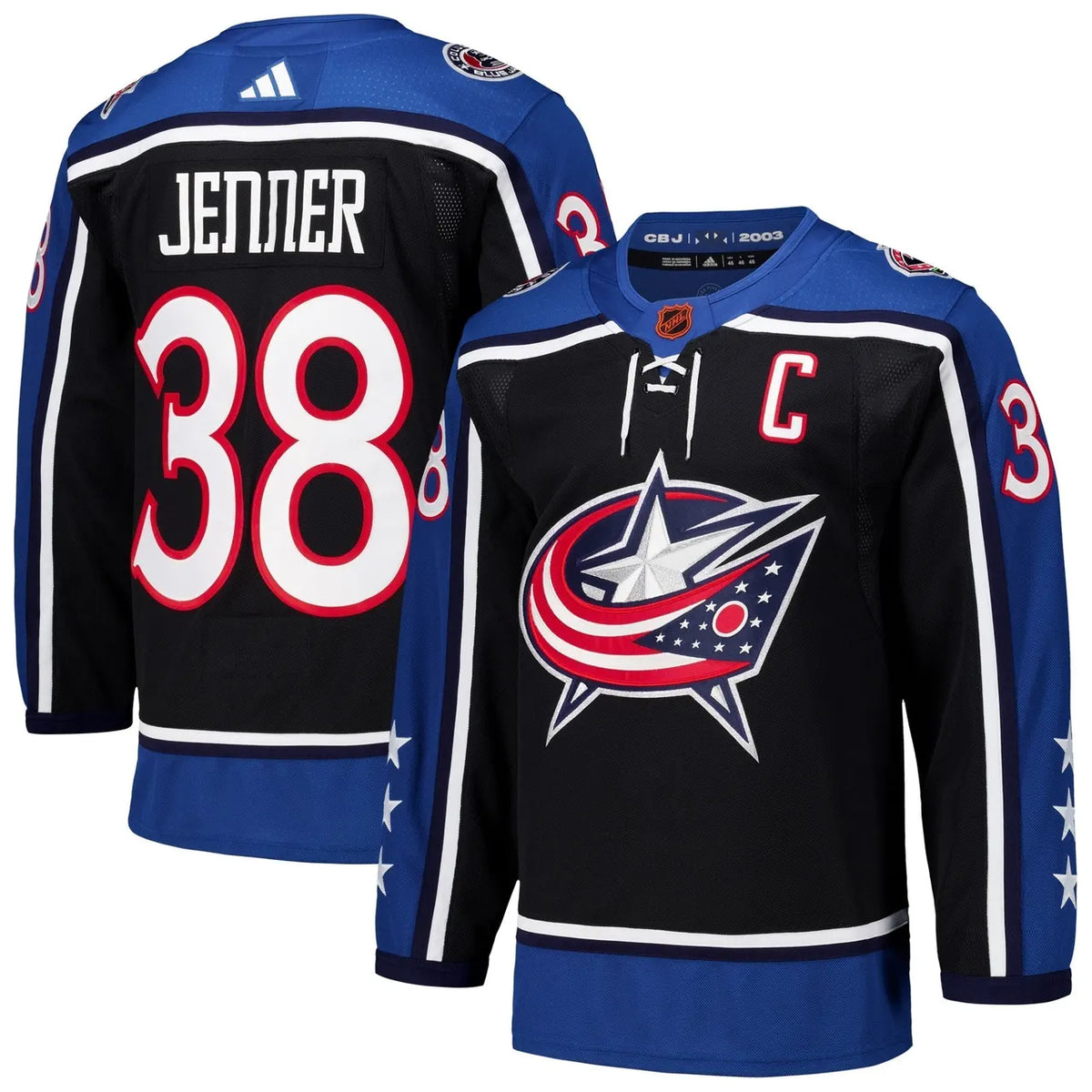 Adidas Jenner Blue Jackets Jersey