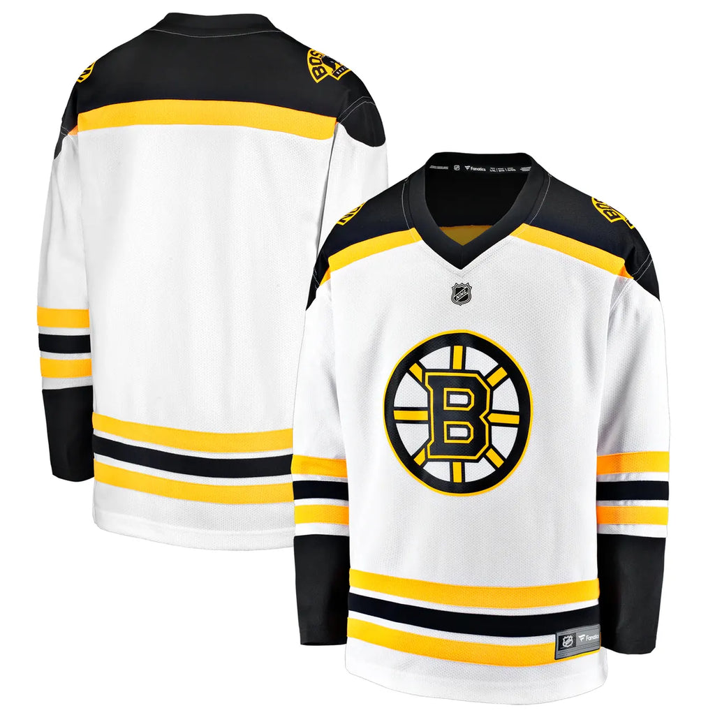 white Fanatics Bruins Away Jersey