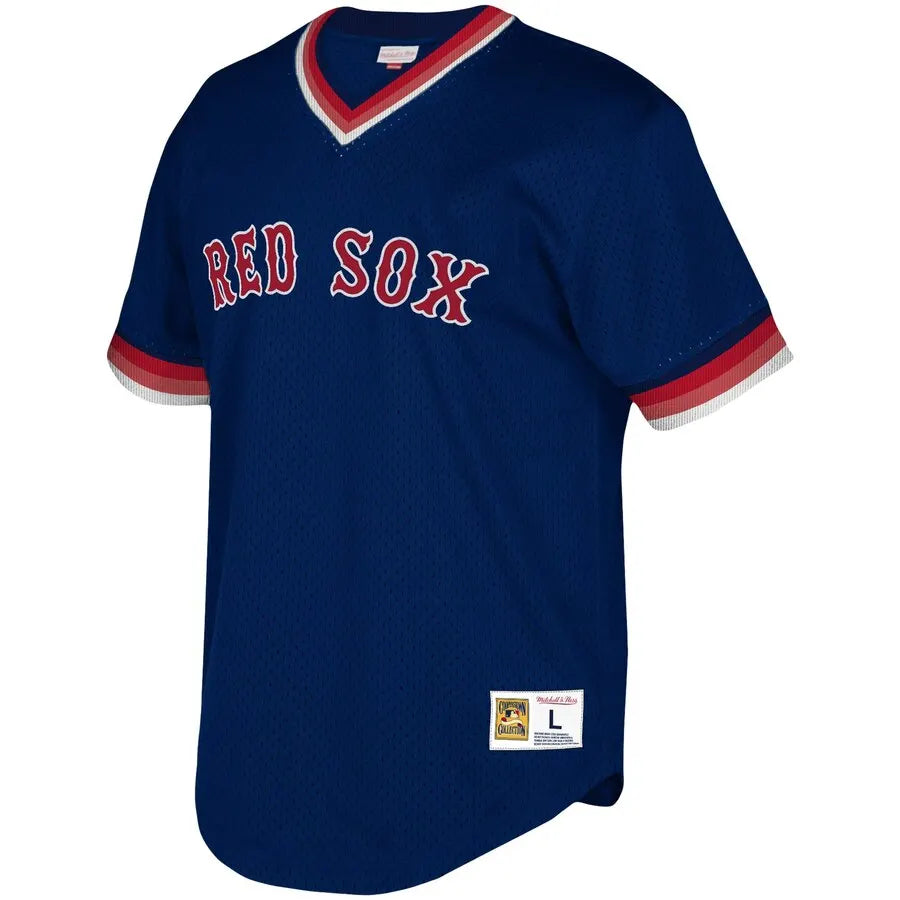 mitchell Red Sox Navy Throwback Jersey