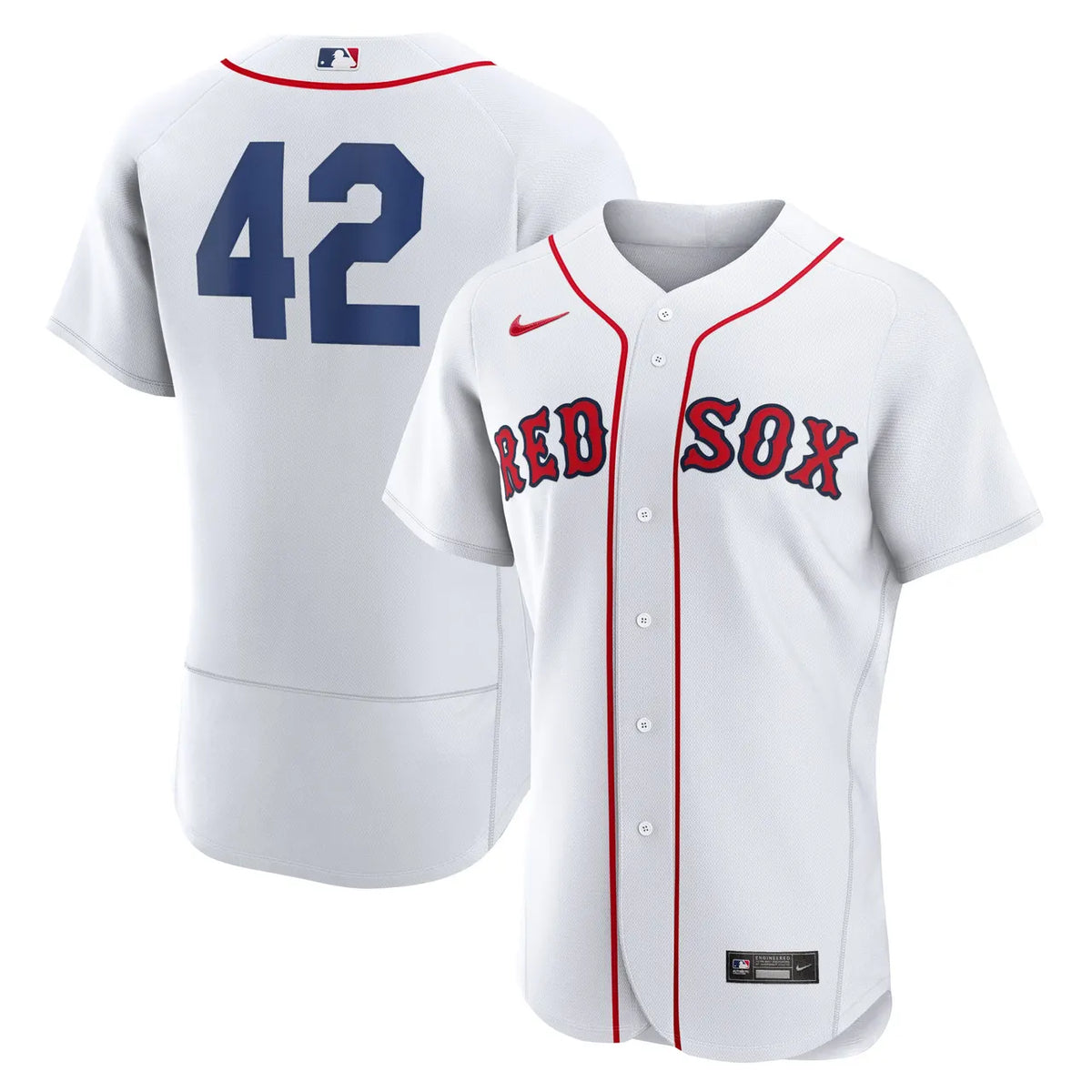 Red Sox #42 White Jersey