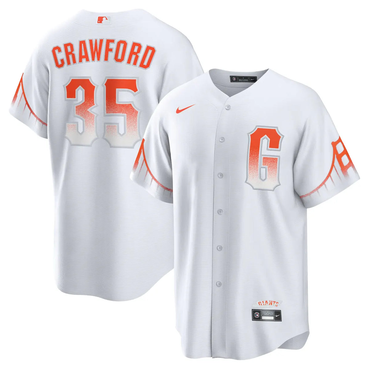 nike Giants Crawford White Jersey