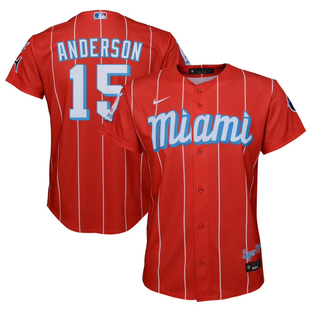 Marlins Anderson Red Jersey - Hình 2