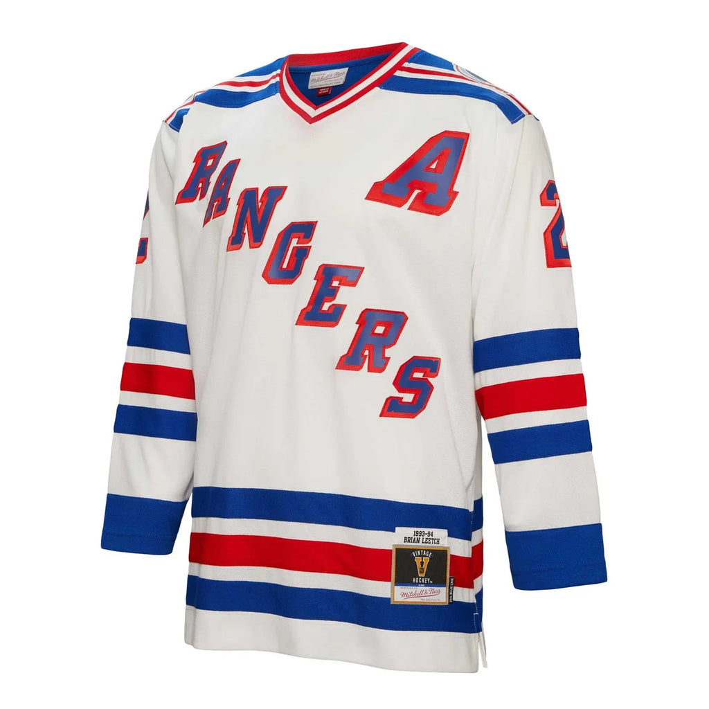white Mitchell & Ness Leetch Rangers Jersey - Hình 3