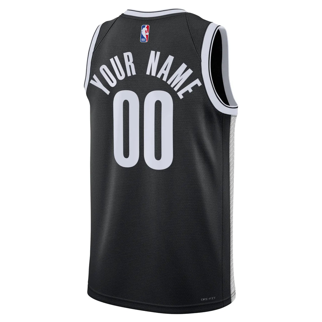 Nets Custom Black Icon Jersey - Hình 3