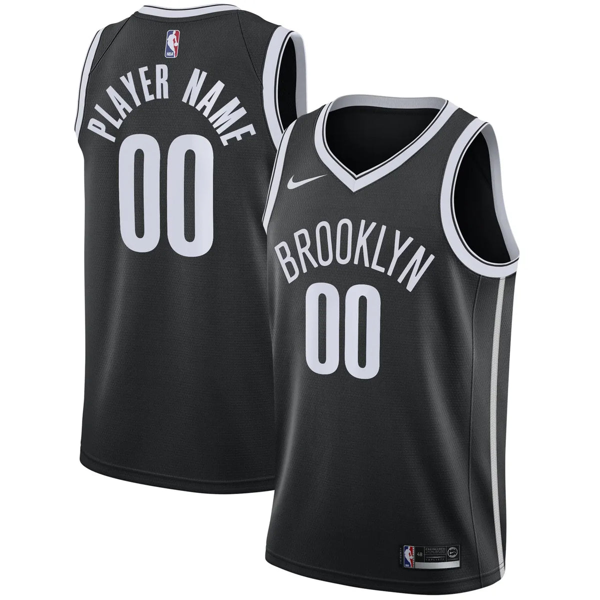 Nike Nets Black Jersey Custom - Hình 2