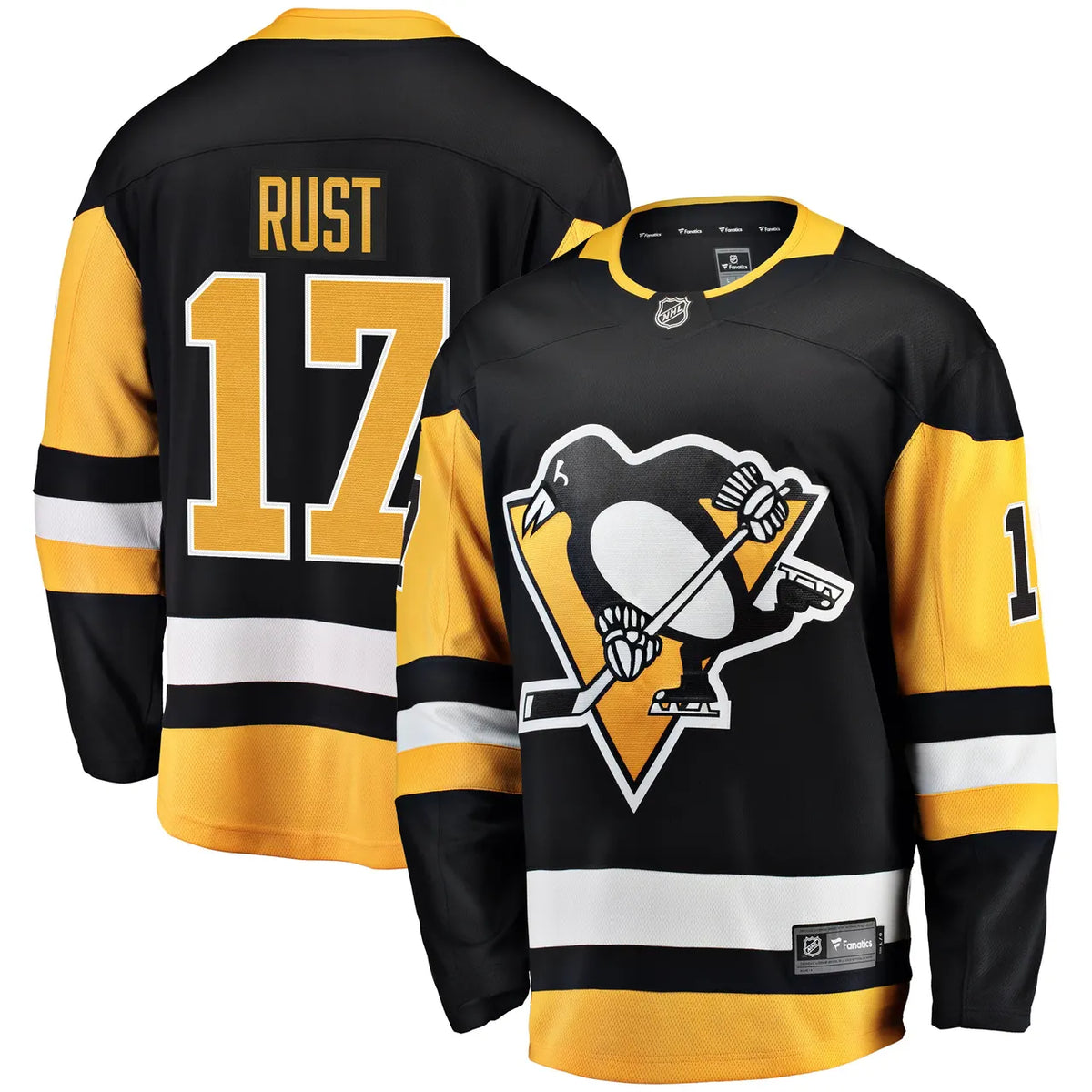 black Fanatics Rust Penguins Jersey - Hình 2