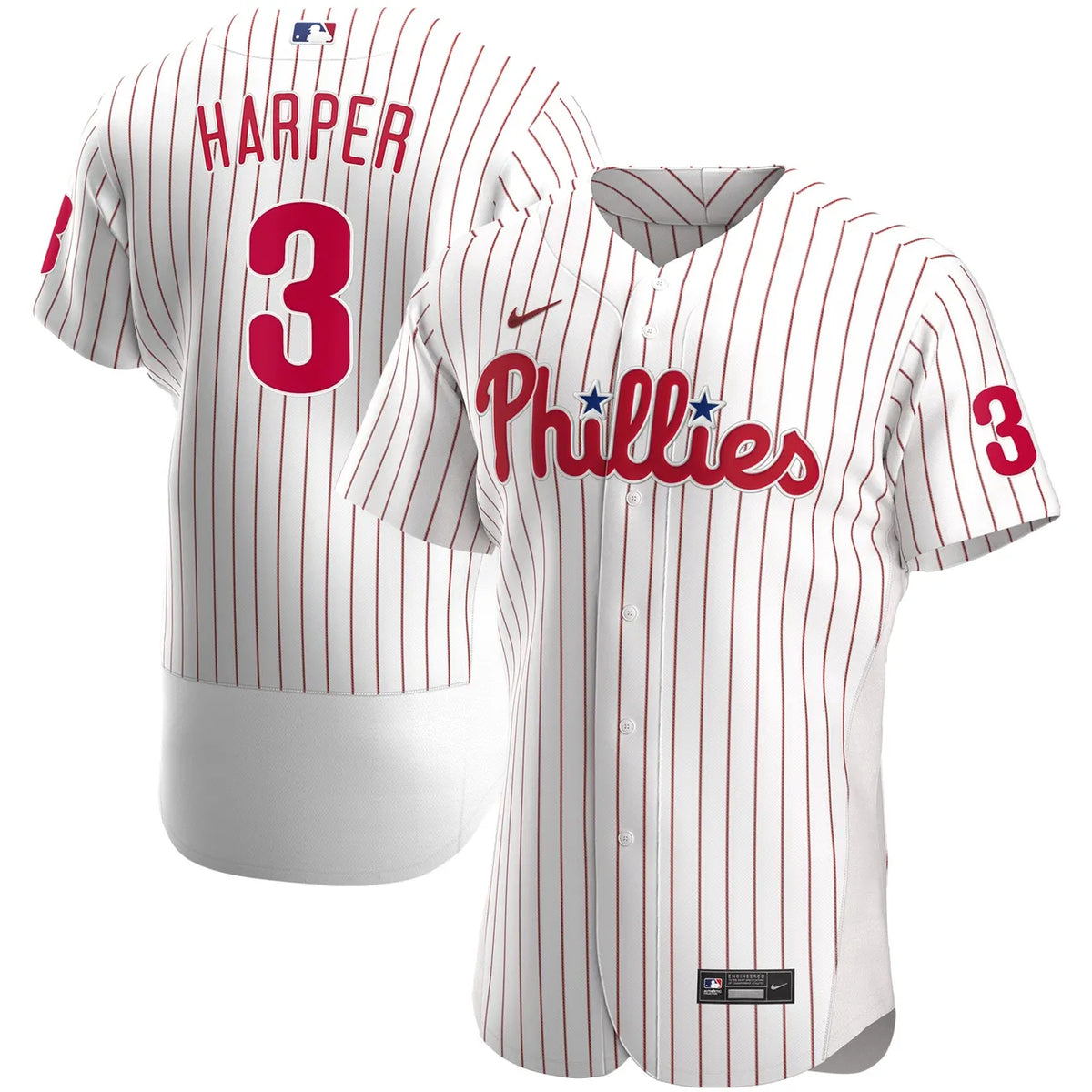 nike white Harper Phillies Pinstripe Jersey
