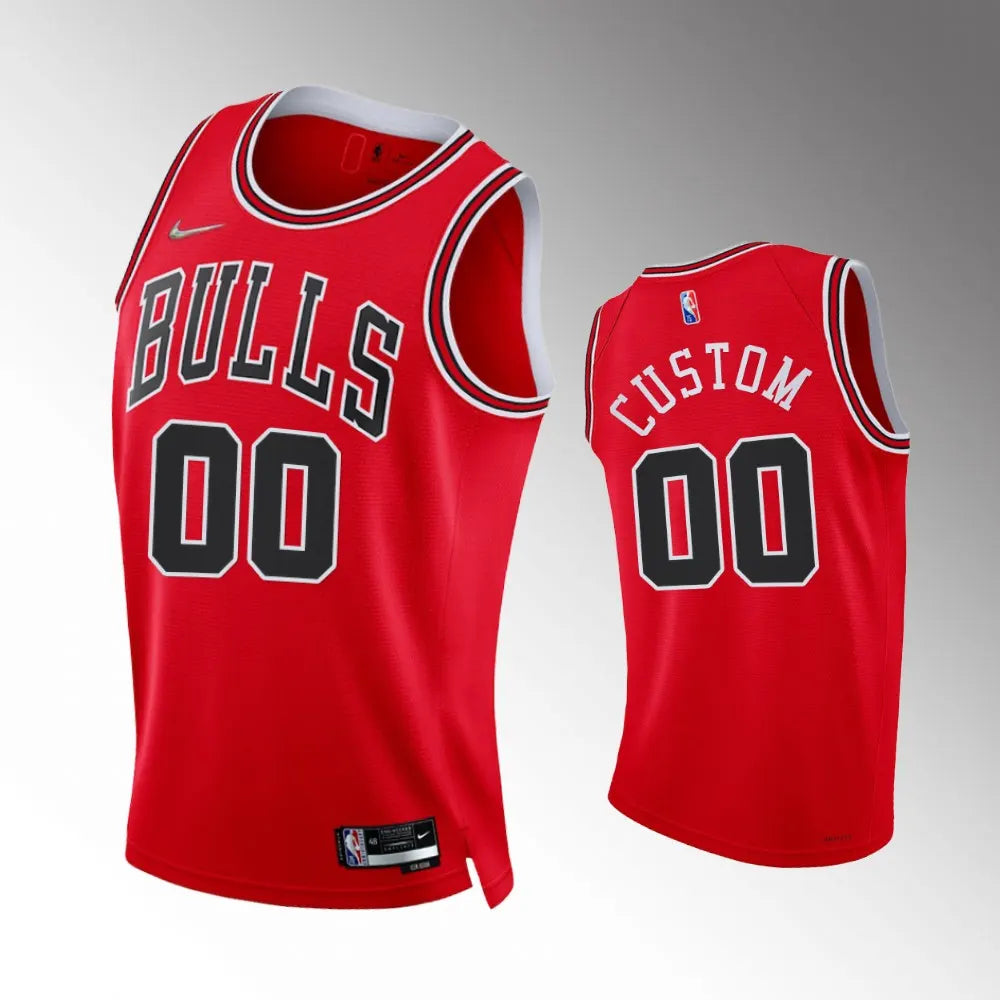 nike personalized Bulls Red Custom Jersey