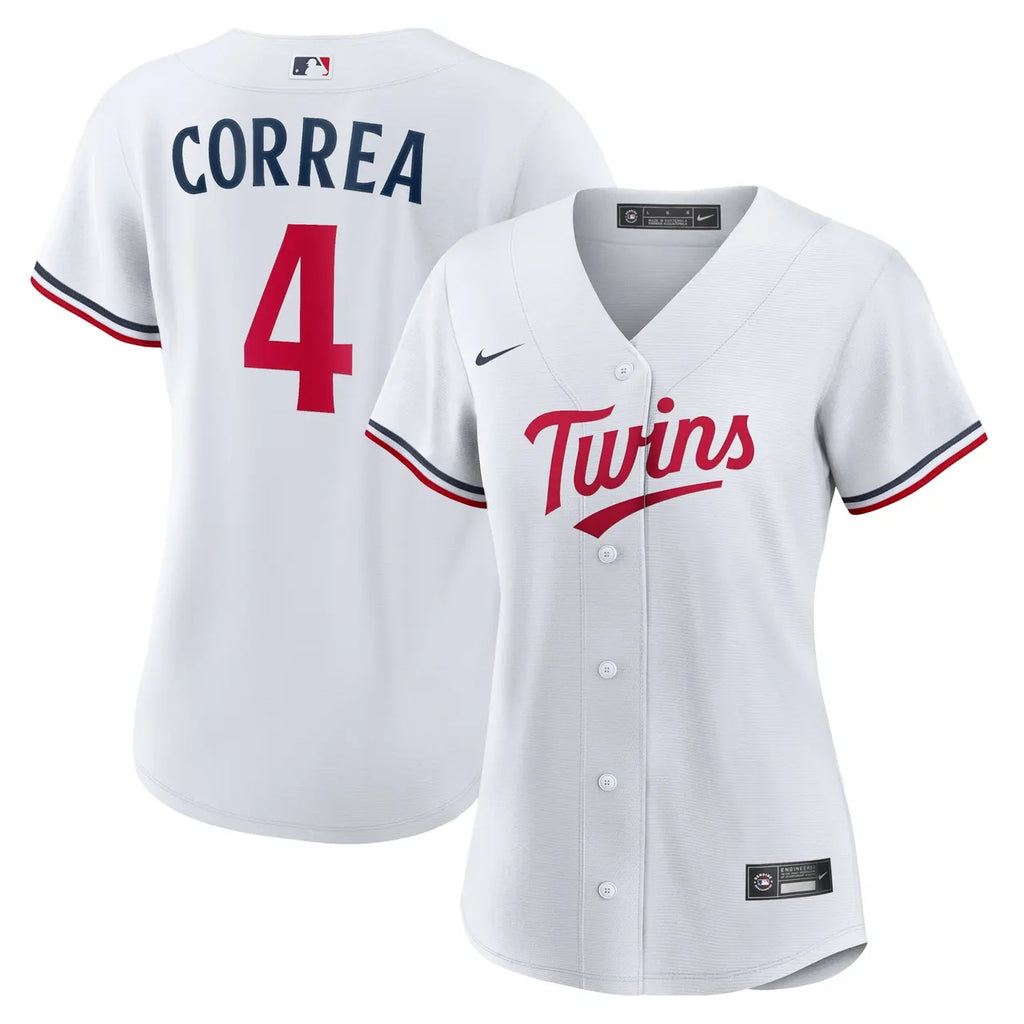 Nike Correa #4 Twins White Jersey