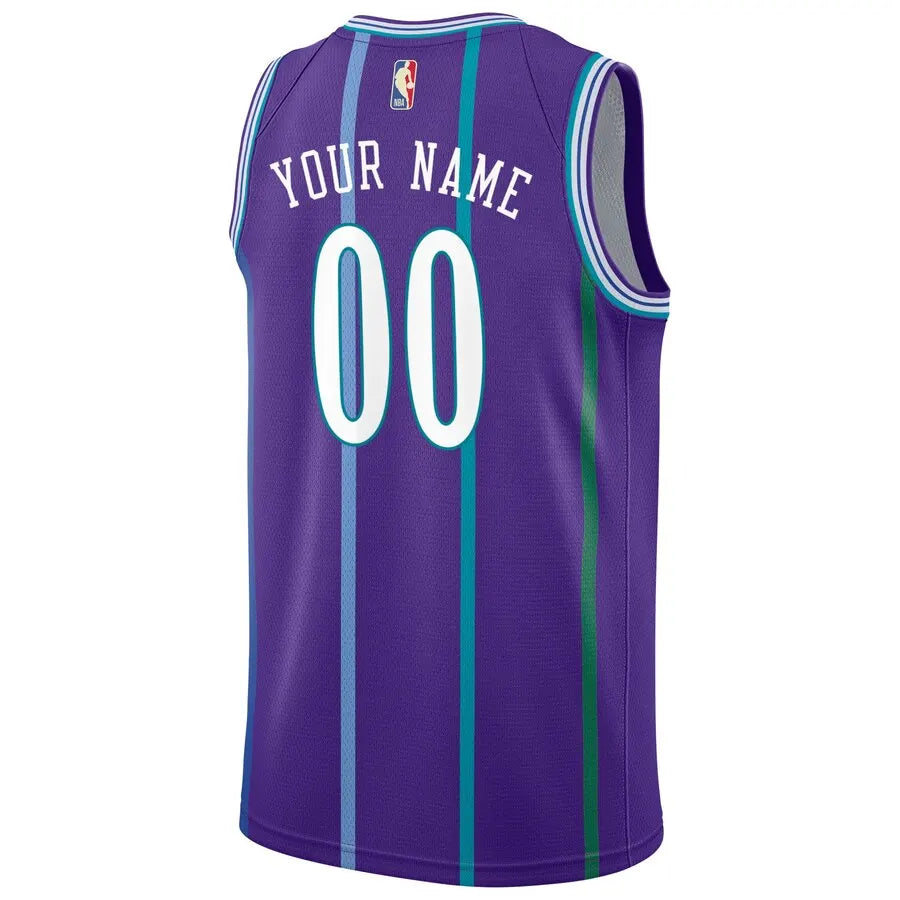 Jordan Hornets Purple Jersey charlotte - Hình 3