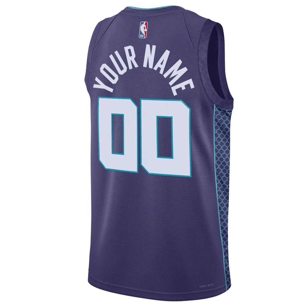 Hornets Purple Custom Jersey jordan - Hình 4