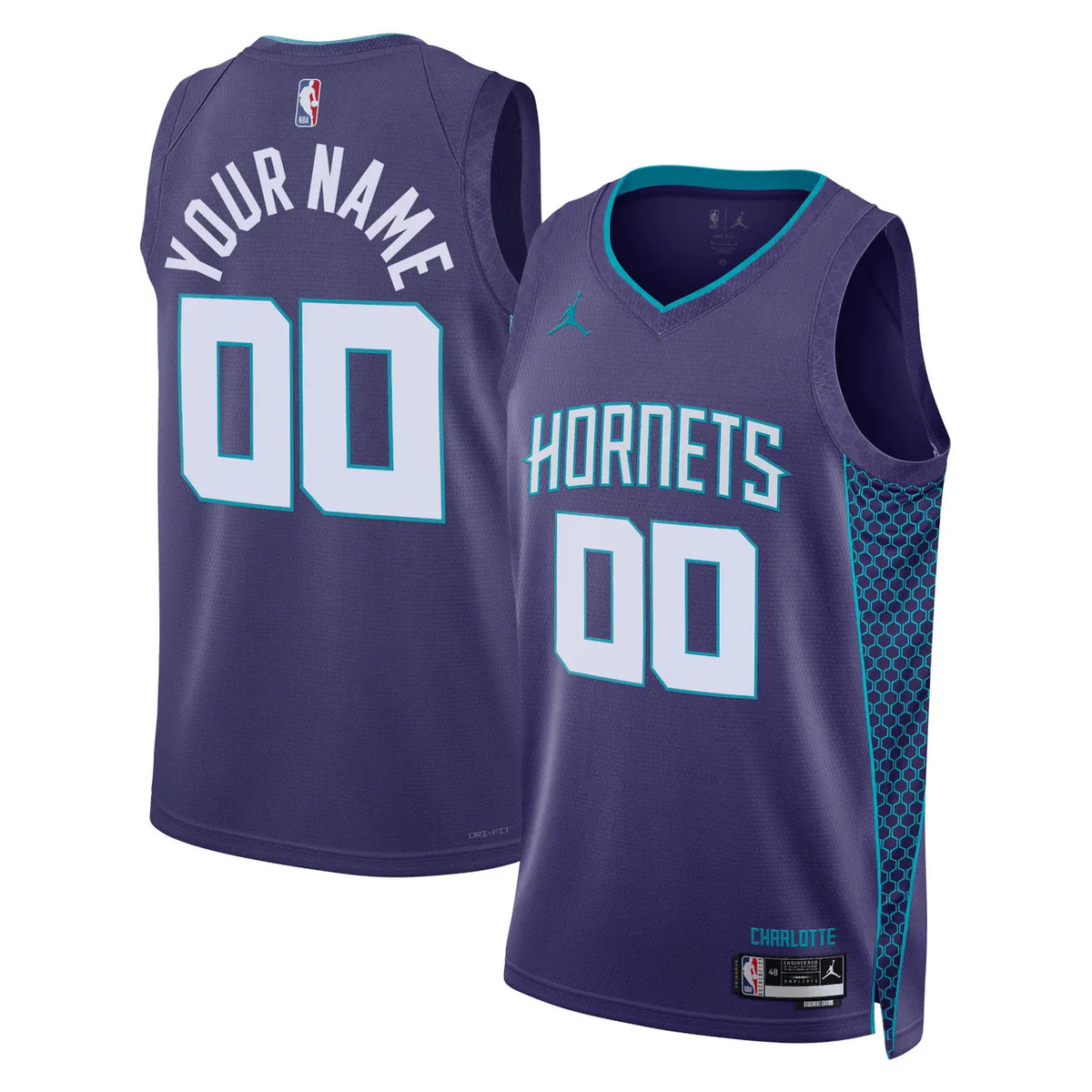Hornets Purple Custom Jersey jordan