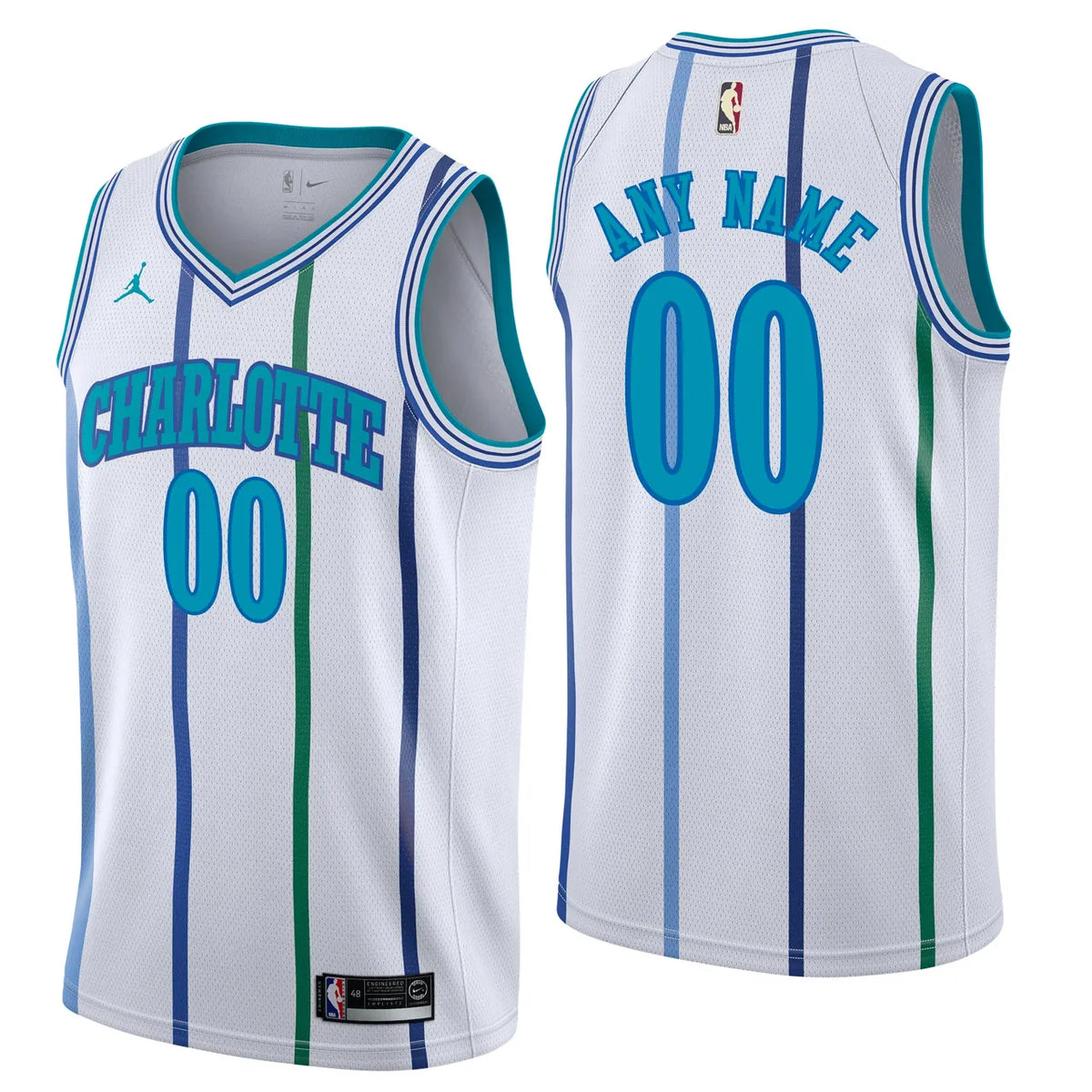 nike Hornets White Custom Jersey