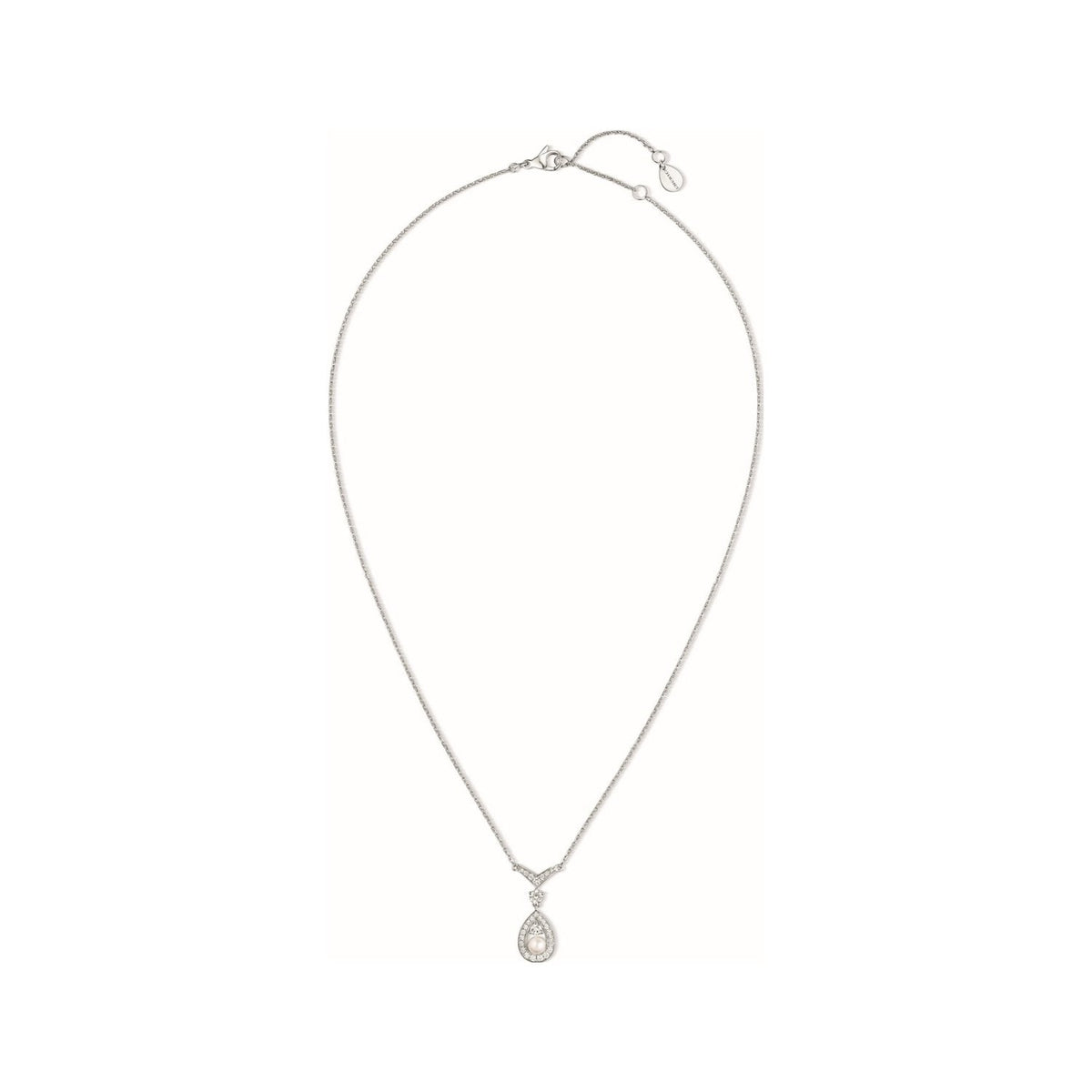 CHAUMET JOSEPHINE WHITE MOP SILVER DIAMOND NECKLACE