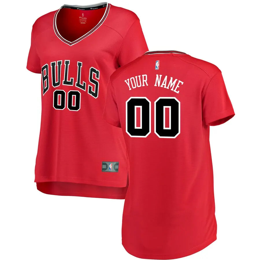 Bulls Women's Red V-Neck Jersey