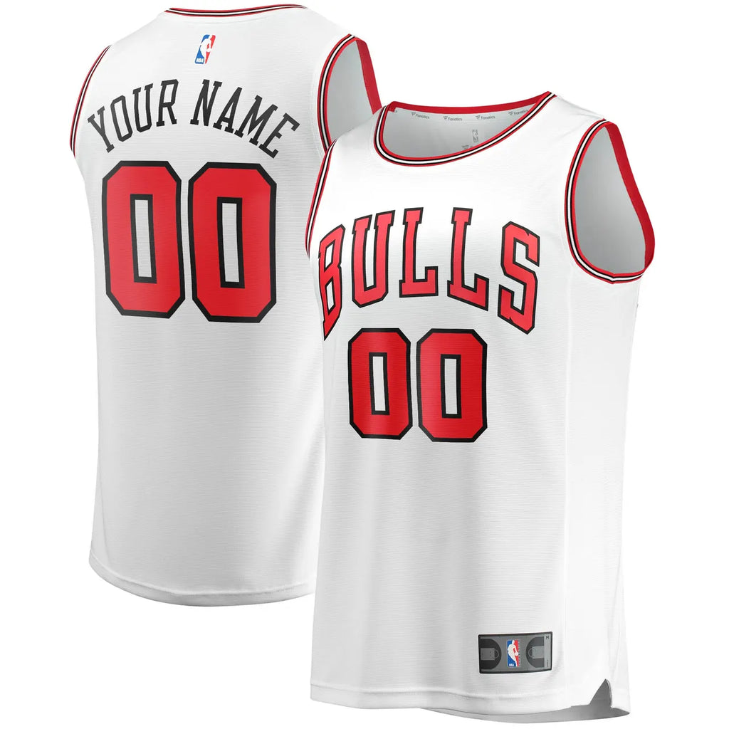 fanatics Bulls White Custom Jersey - Hình 2