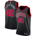 custom Jordan Bulls Black Pinstripe Jersey