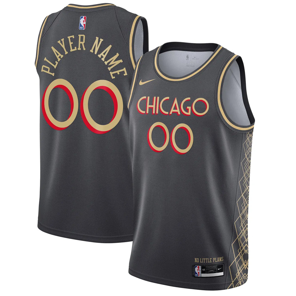 Nike Bulls Gray "No Little Plans" Custom Jersey