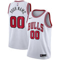 nike personalized Bulls White Custom Jersey