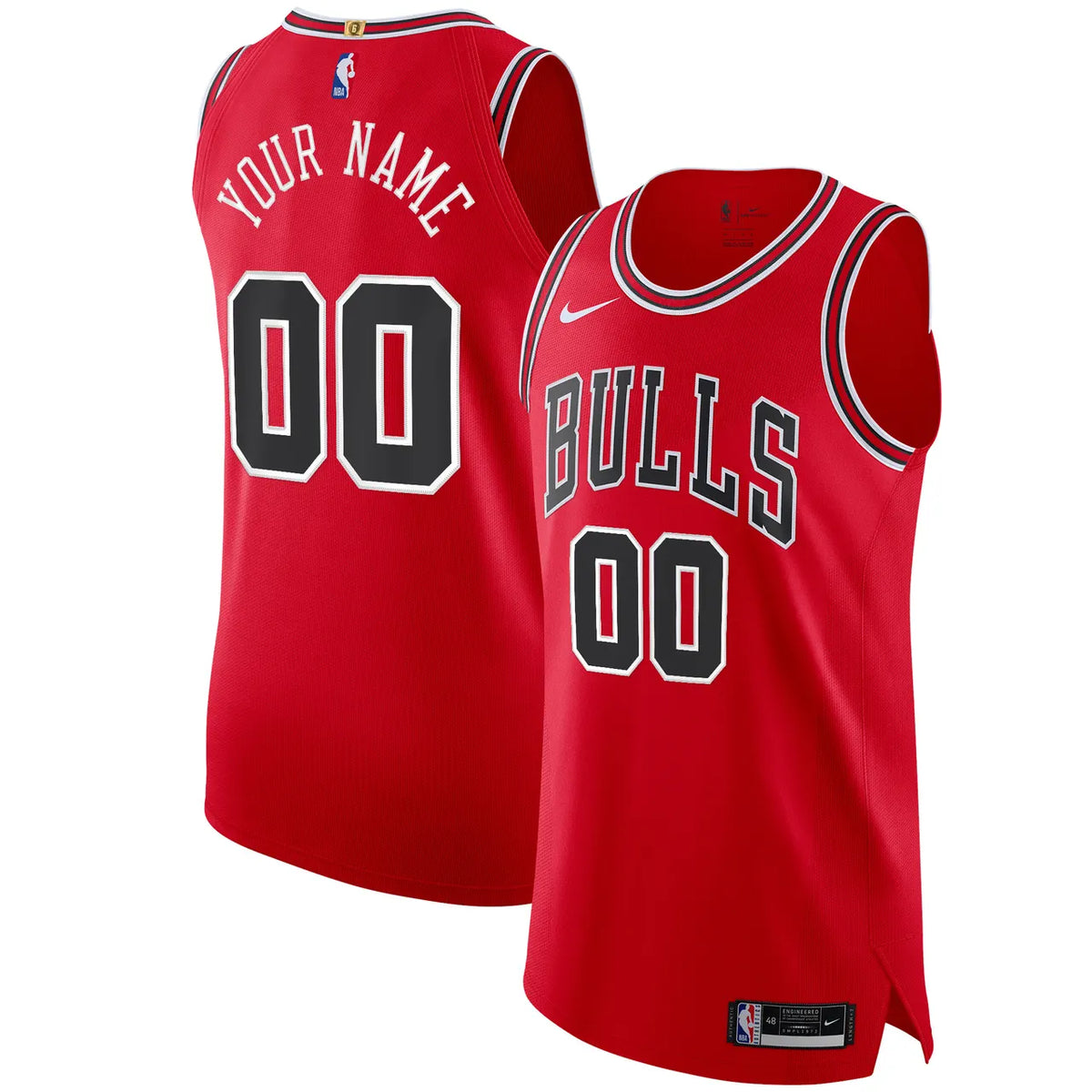 Bulls Red Personalized Jersey - Hình 2