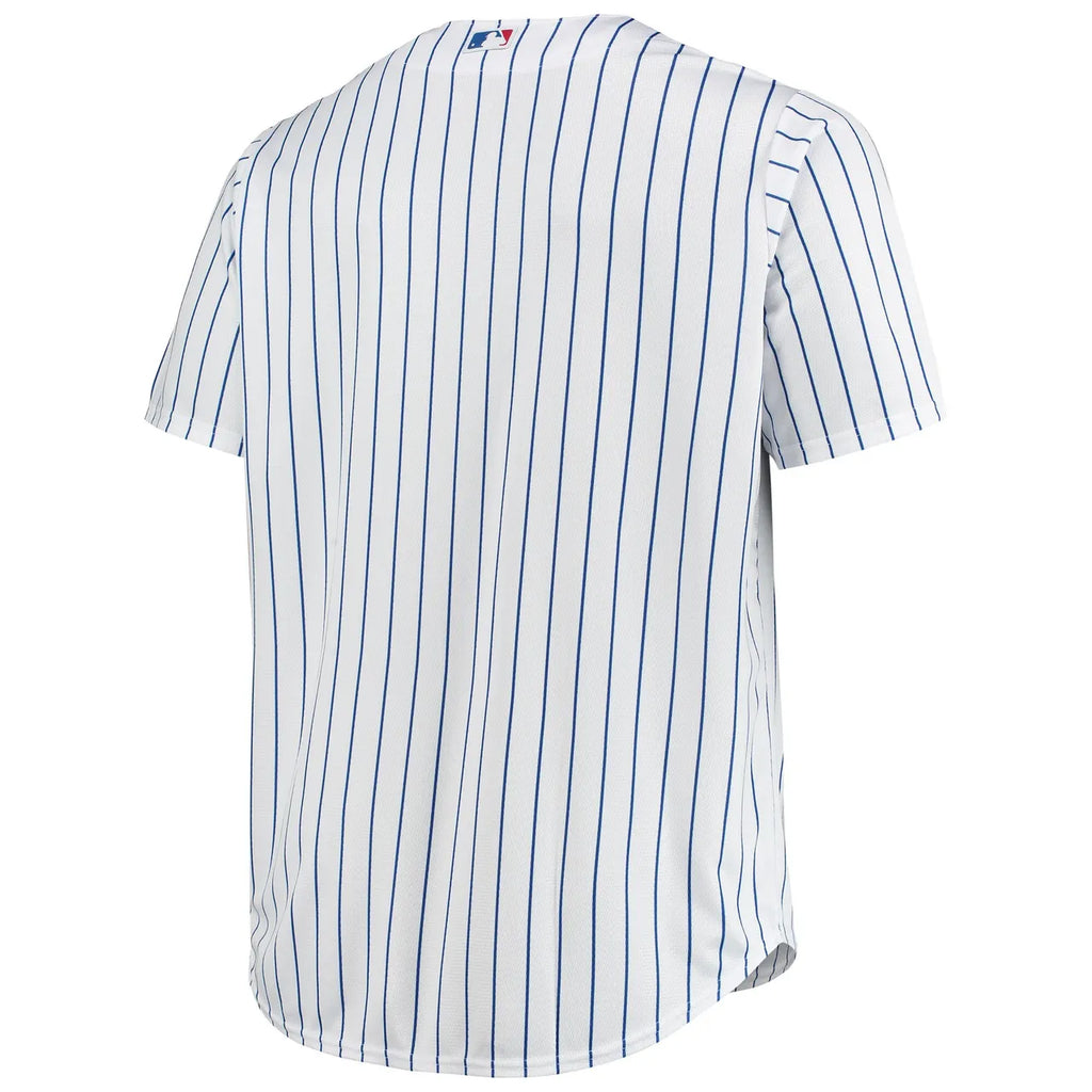 white Majestic Cubs Pinstripe Jersey - Hình 4