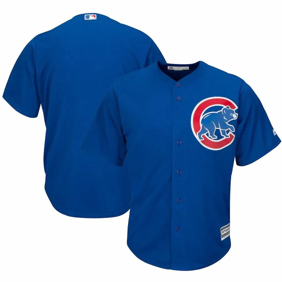 button Majestic Cubs Royal Blue Jersey