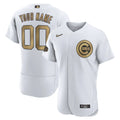 nike Cubs White Gold Custom Jersey