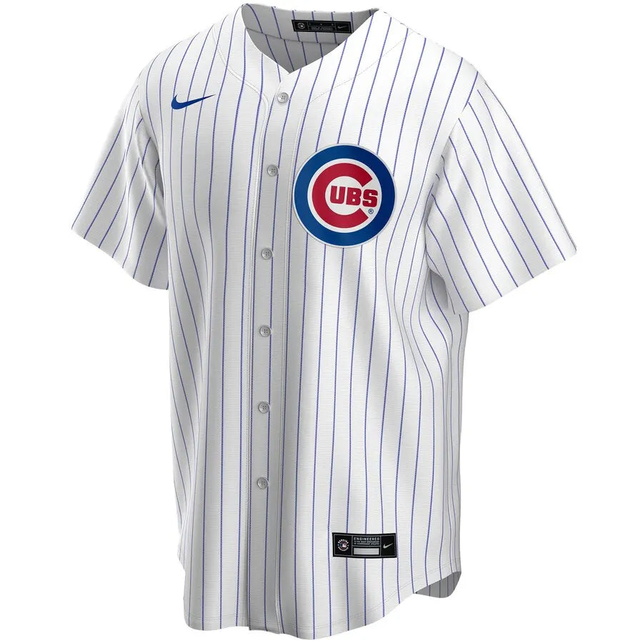 Cubs White Pinstripe Custom Jersey nike personalized - Hình 2