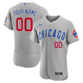 nike Cubs Gray Road Custom Jersey