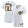 Cubs White Gold Custom Jersey