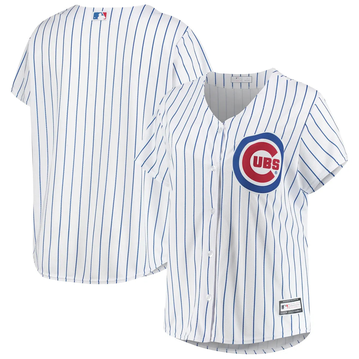 Cubs White Pinstripe Jersey majestic - Hình 2