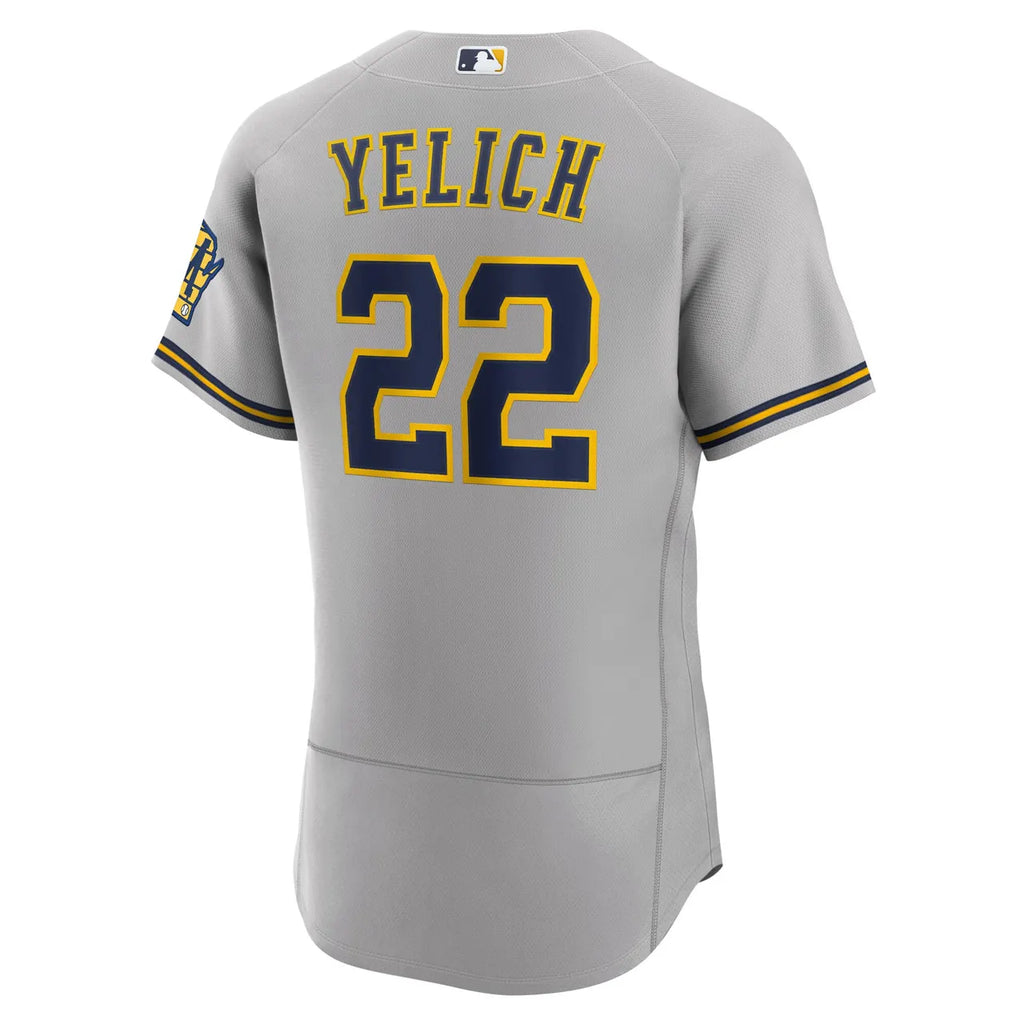 nike replica Yelich Brewers Navy Jersey - Hình 5
