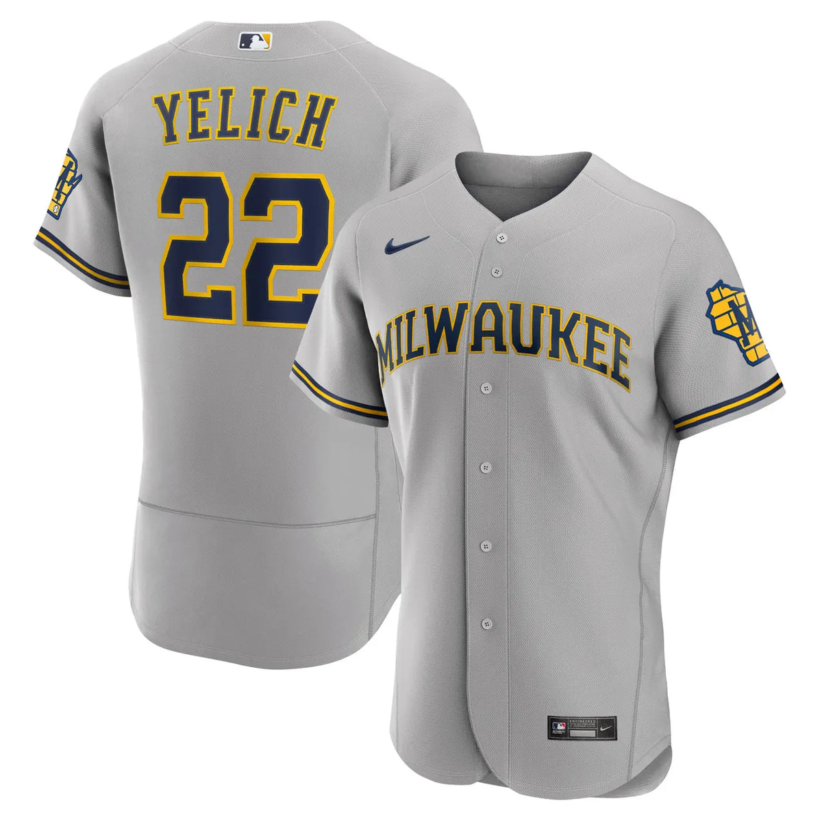 nike replica Yelich Brewers Navy Jersey - Hình 6