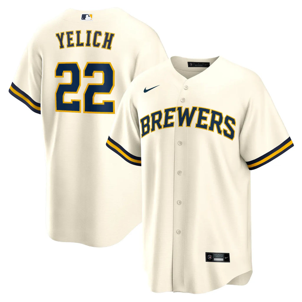 Yelich Brewers Gray Jersey nike authentic - Hình 13