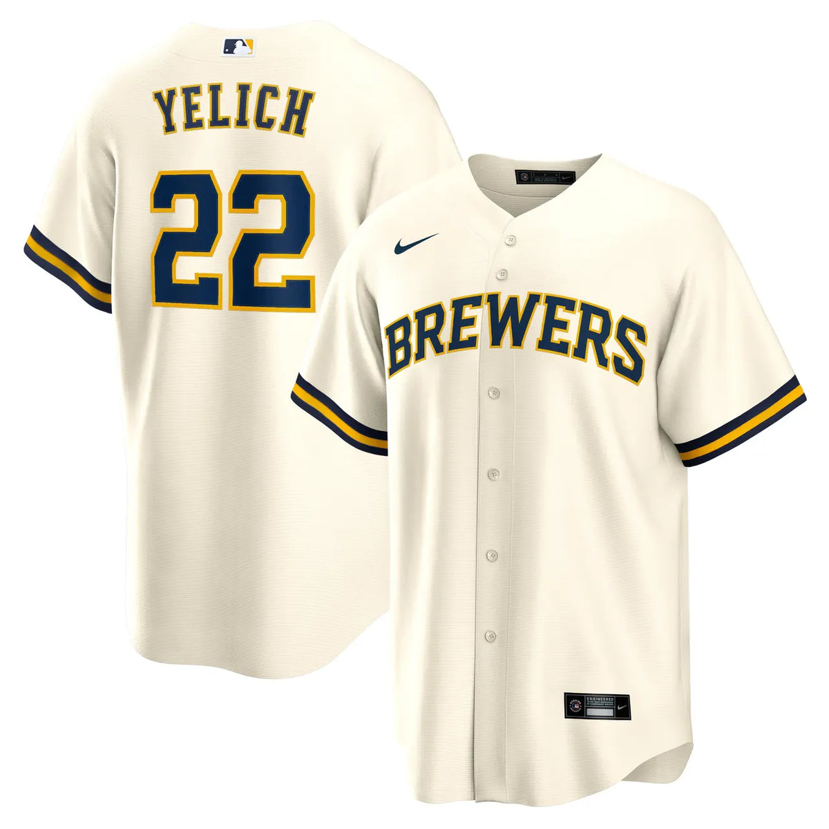 Yelich Brewers Gray Jersey nike authentic - Hình 13