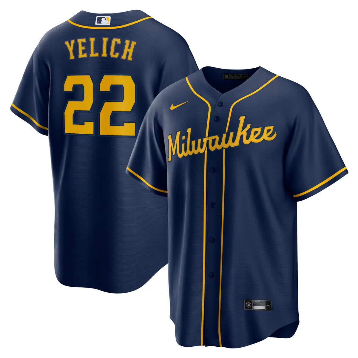 nike white Yelich Brewers Pinstripe Jersey - Hình 10
