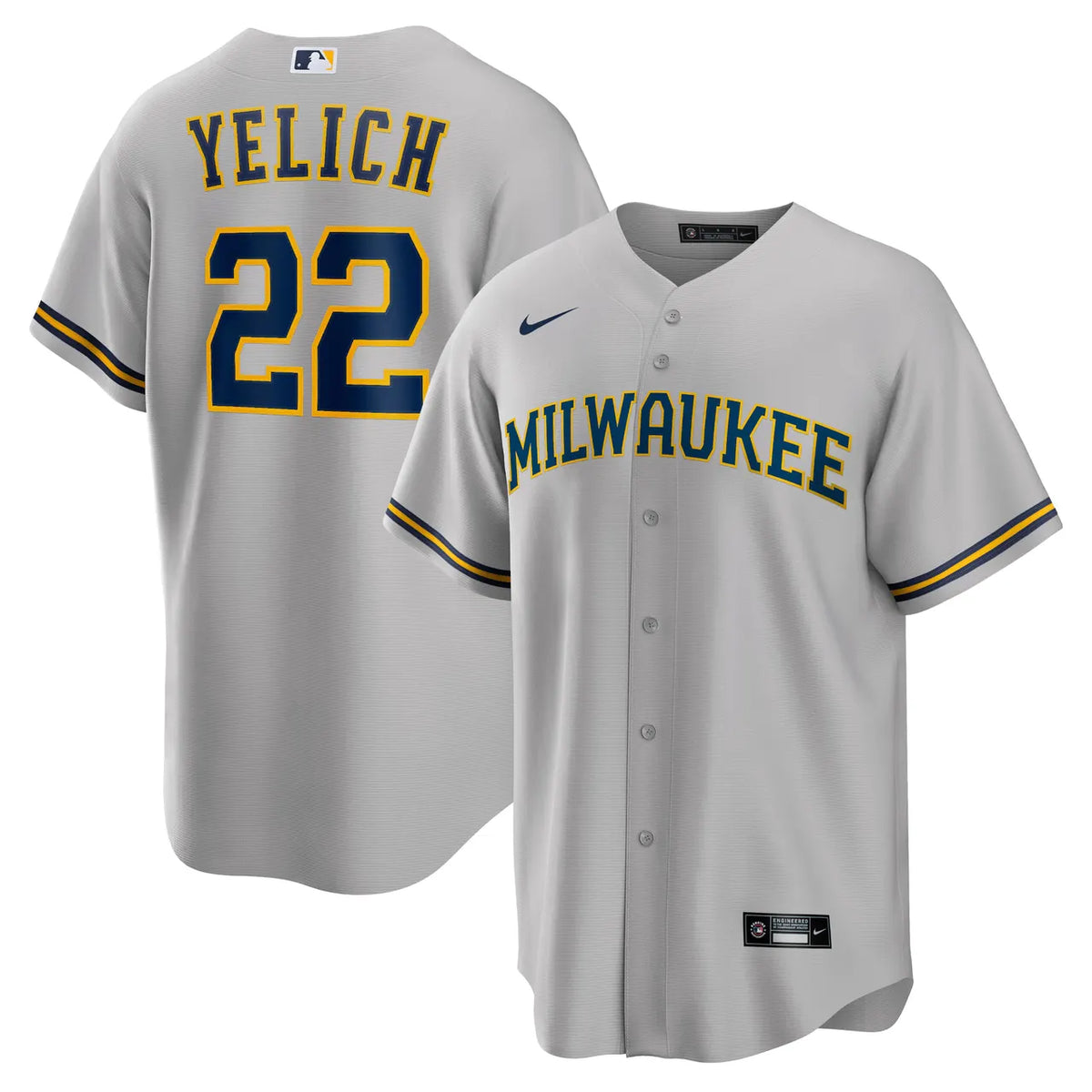 nike white Yelich Brewers Pinstripe Jersey - Hình 20