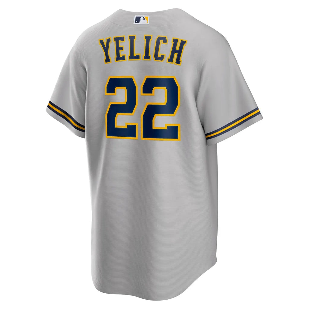 nike white Yelich Brewers Pinstripe Jersey - Hình 9
