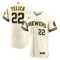Yelich Brewers Cream Jersey nike authentic