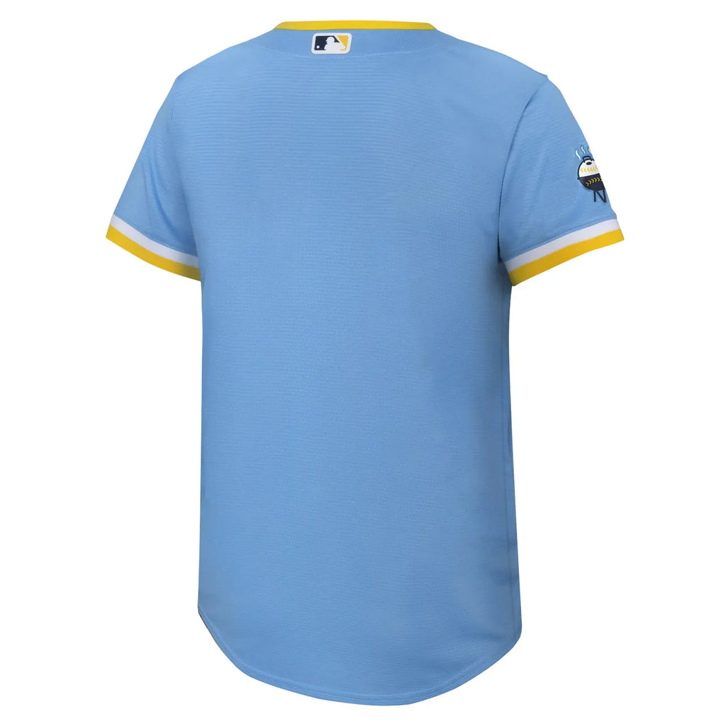 brew Nike Brewers Light Blue Jersey - Hình 3