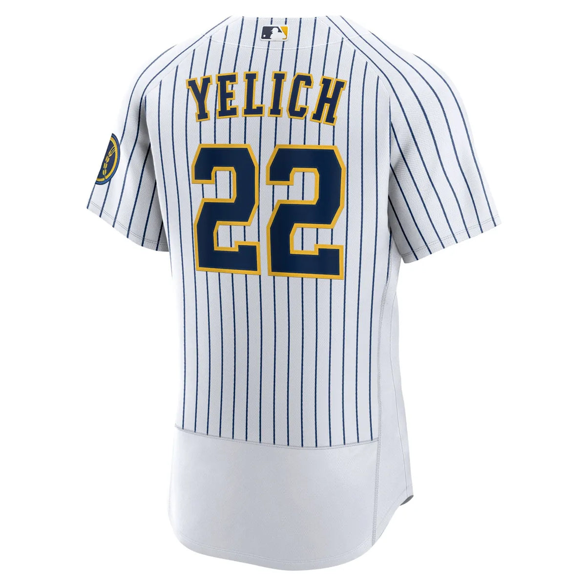 Brewers Yelich Pinstripe Jersey - Hình 3