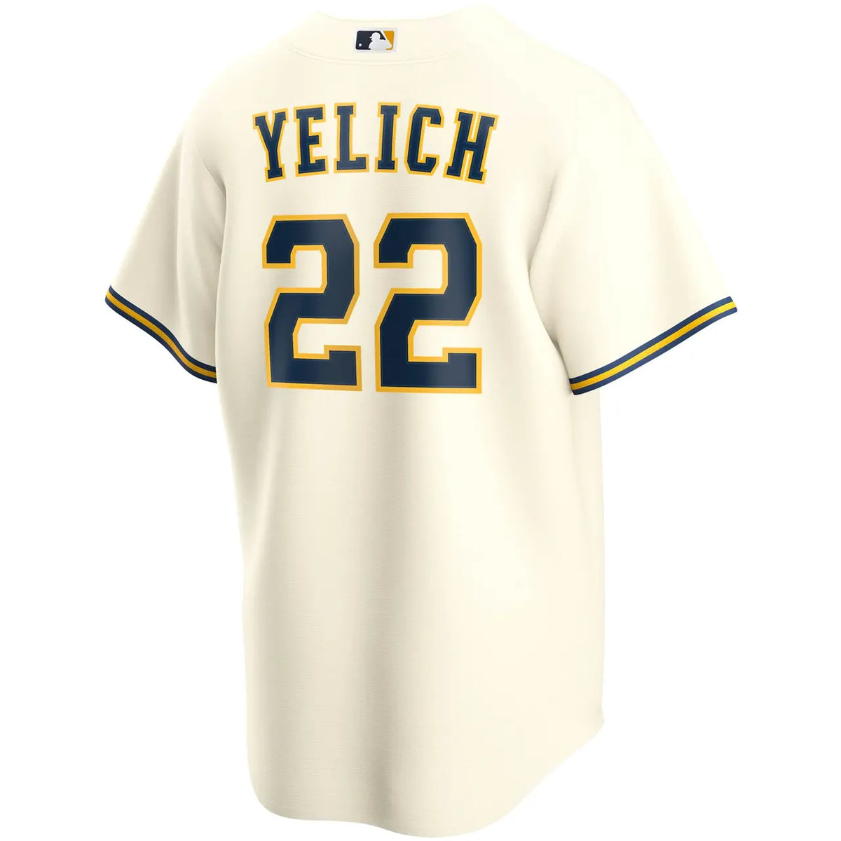 nike Yelich Brewers Cream Jersey - Hình 4